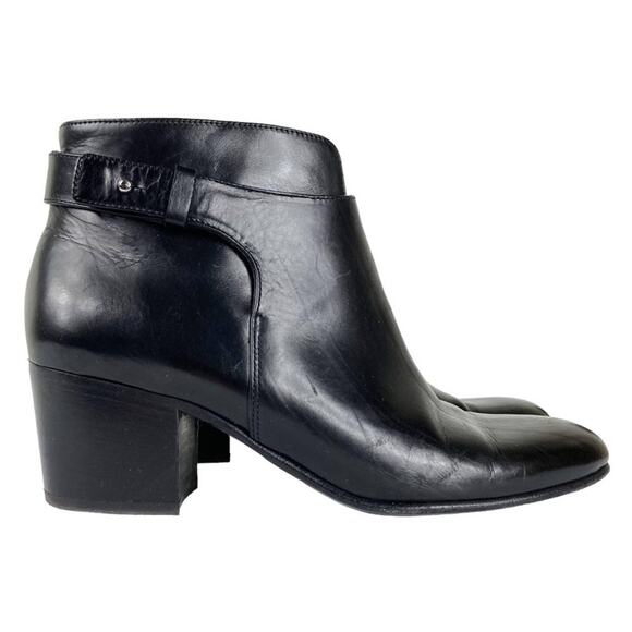 VINCE Harriet Leather Boot Ankle Booties Almond Toe in Black Leather Size 11 - Picture 10 of 10